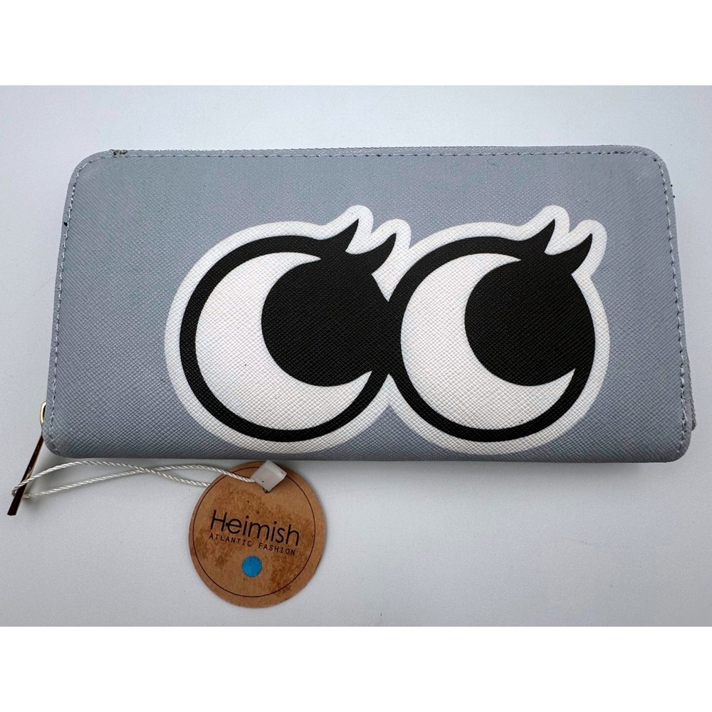 Heimish Fashion Wallet Blue White Stripe Zip‎ Around Wallet Eye Graphic - NWT